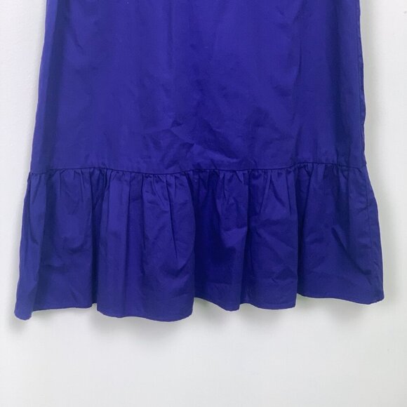 J. Crew Indigo Blue Bow-Back Ruffle Flounce Dress - Picture 3 of 9